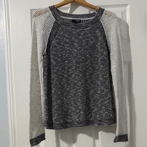 a.n.a White and Charcoal Knit Raglan Sweater